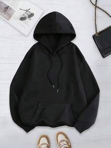 Conjunto paquete set pack 3 piezas sudadera básica capucha hoodie lisa dama mujer casual manga larga bolsa canguro puños acanalados diario calientita suave cómoda moderna juvenil - Multicolor - Ver 3