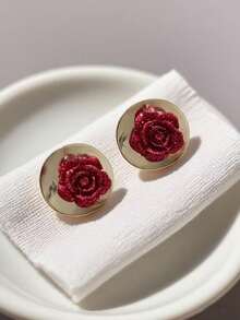 经典半圆形仿珍珠耳环，提升您的整体形象 - 金黃色 - 查看 22