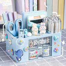 1 pieza Caja de almacenamiento de maquillaje, organizador de escritorio con cajón, estuche de exhibición de cosméticos de gran capacidad con múltiples rejillas, soporte para brochas de maquillaje, apto para guardar lápiz labial, joyería, manicura, productos para el cuidado de la piel, organizador de tocador de baño, decoración de tocador, contenedor de artículos de oficina, suministros de vuelta al colegio, regalo navideño, regalo de Navidad