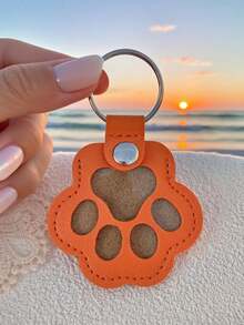 1pc Commemorative Leather Pet Hair Keepsake Bag - Multipurpose Portable Keychain, Suitable For Cats And Dogs, Pet Memorial Hair Storage Box