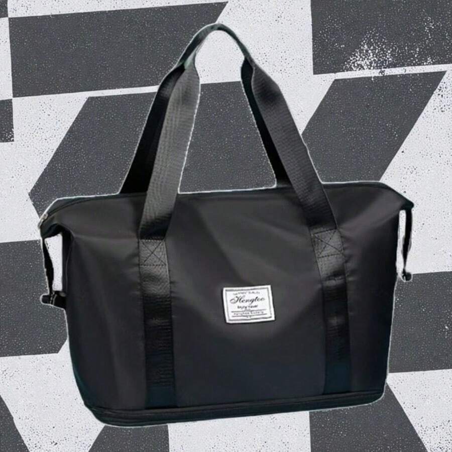 High-Value Large-Capacity Multi-Functional Sports Fitness Bag With Expandable Delivery Short-Distance Travel Bag Stylish And Beautiful Simple And Generous - 黑色 - 查看 1