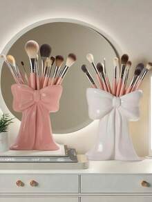 1pc Cute Bow-Shaped Pen Holder - Desktop Makeup Brush And Office Supply Organizer, Elegant Makeup Brush Storage, Suitable For Girls, Students And Women, Creative Decor Design, Also Suitable For Holiday, Beach, Bathroom, Bedroom, Large Capacity - Multicolor - View 19
