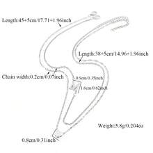 2件套时尚心形字母吊坠项链，银色不锈钢多层项链，女士款