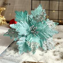 3pcs Shiny Gold Artificial Christmas Flowers With Multi-Layer Petals - Sparkling Fabric Holiday Decorations In White, Pink, Red And Gold Colors For Christmas Tree Or Winter Tablescape, Battery/Electricity-Free, Easy To Hang, For Year-Round Use On Thanksgiving, New Year, Easter, Valentine's Day Parties, Festive Home Decor, Lightweight Ornaments, Handcraft Details, Embellishments And Ideal For DIY Enthusiasts And Event Planners