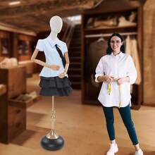 YUNRUX Female Tailor's Dummy, Dress Form With Adjustable Height, Dress Display Stand - 白色 - 查看 10