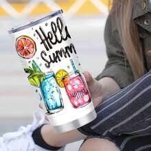 1pc 20 Oz Stainless Cup, 20 Oz Mug, Your Perfect Companion For Every Adventure, Mugs, Useful For Professionals Working Remotely, Vibrancy In The Verand