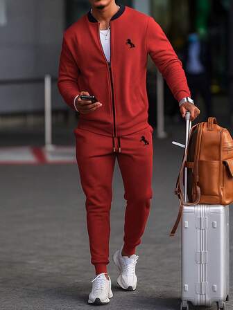 Conjunto de chaqueta y pantalones casuales para hombre, para deportes al aire libre, primavera/otoño