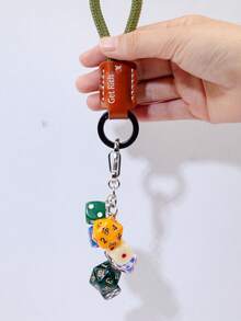8 Ball Dice Charm Keychain - Cute Bag Purse Handbag Accessories - Y2K Aesthetic Key Chain For Women Men Halloween Accessories Teachers Day Bag Accessories Lanyards With Id Holder Car Accessories Bag Charms