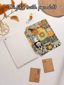 Ốp lưng bảo vệ hình lá bài Tarot tương thích với Pad Air4/5 10.9 inch, Pad 7/8/9/10.2 inch, Pad thế hệ thứ 10, tương thích với Kindle Paperwhite thế hệ thứ 12 năm 2024, Kindle (thế hệ thứ 11) ra mắt năm 2022, tương thích với Samsung Galaxy Tab S6 Lite 10.4 inch, ốp lưng có chức năng tự động ngủ/thức - Nhiều màu - Xem 5