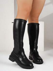 Wide Calf Winter New Women's Over-The-Knee Boots, Fashion Loose Version Plus Size Black Versatile Boots For Wide, Thick Feet And High Instep - Black - View 4
