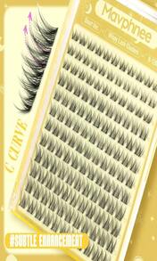 Brown Lash Clusters Short 8MM 10MM 12MM Eyelash Extensions Natural Cluster Lashes Individual Wispy Eyelash Clusters C-Curly Dark Brown Fluffy Eye Lashes Clusters Pack 132Pcs - MàuA - Xem 6