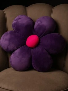 Daisy Plush Flower Cushion Sofa Decoration Living Room Baby Bedroom - 紫色 - 查看 2