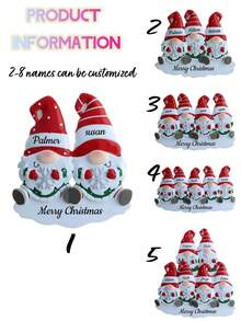 1 pieza Adorno de elfo de Navidad personalizable con apellido, diseño de pareja adorable, recuerdo festivo único, ideal para decoración del árbol de Navidad, regalo para el hogar, creando un ambiente festivo, coleccionable, adorable, de alta calidad - Multicolor - Ver 5