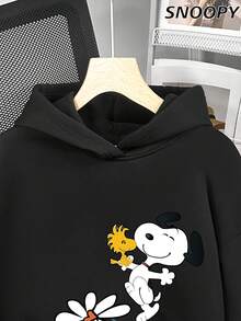 爱舞动变装印花连帽衫秋冬保暖又时尚 - 黑色 - 查看 2