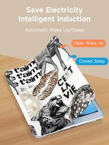 法式时尚拼贴装饰平板电脑保护壳,兼容 iPad 9.7/10.2/10.5/10.9/12.9/Pro 11 第 10 代,兼容三星 Galaxy Tab S6 Lite 10.4 英寸,兼容 Kindle Paperwhite 第 12 代 2024、Kindle(第 11 代)2022 版、Kobo Clara Color,柔软防摔保护,智能支架/自动唤醒/睡眠。 - 彩色 - 查看 5