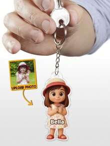 Figura 2D personalizada, renderizado de figura 2D basado en fotos cargadas, regalo de llavero personalizado para familia y amigos