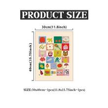 1 peça tela 2D sem moldura inspiradora estilo art déco retrô retrato orientação decoração de parede, tema de alfabeto e números, cores brilhantes, design educacional ABC e 123, com material de tela, para decoração de sala de aula, escritório em casa, adequado para todas as idades