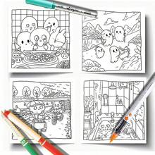 1 pezzo Libro da colorare comodo e carino a tema fantasma, adatto per la colorazione di Ognissanti, può essere utilizzato anche come decorazione, regalo o souvenir per Ognissanti