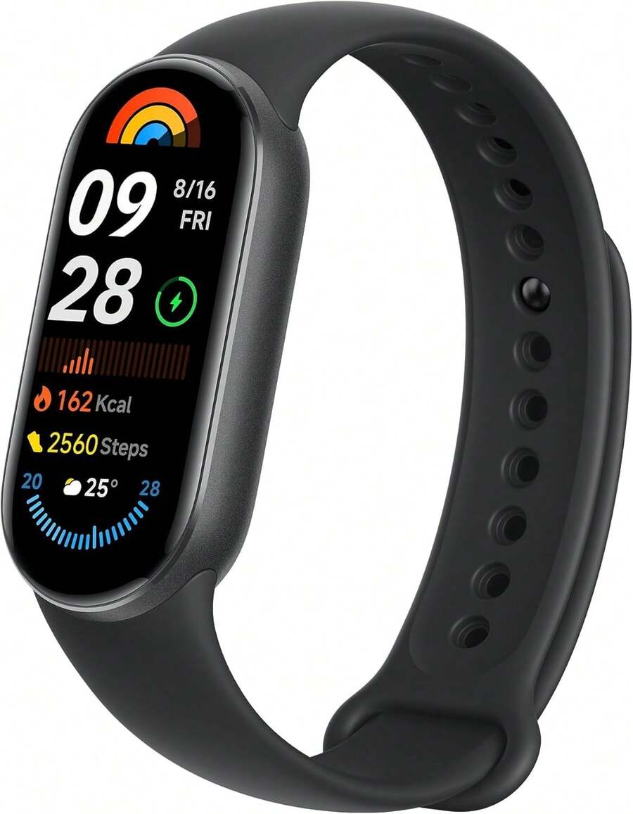 Mi Band 9 Smart Watch Negro - Hasta 21 días de batería, pantalla AMOLED de 1.62", compatible con Android e iOS, marco de aluminio, monitoreo avanzado de sueño y salud, resistente al agua 5ATM - Plata - Ver 1