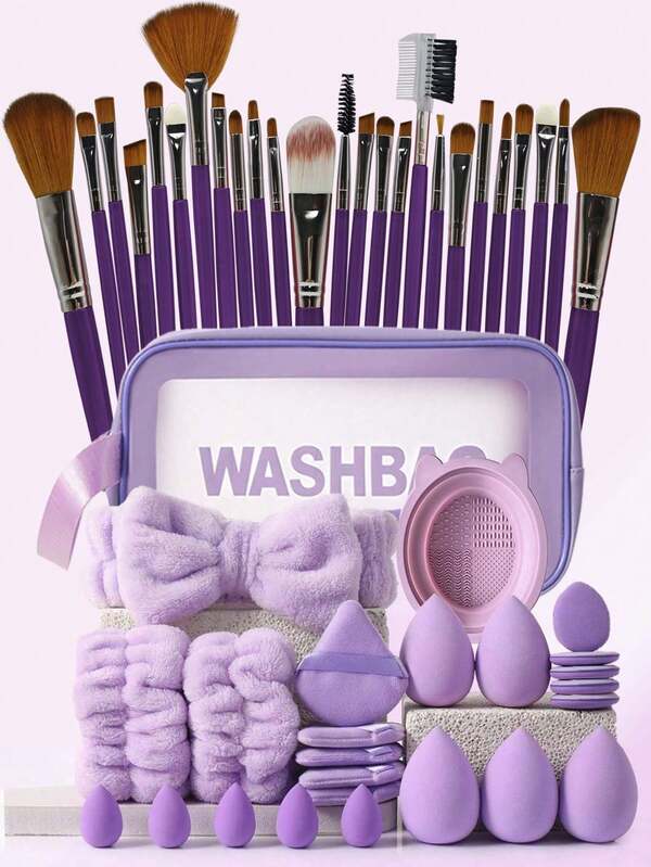 Set de instrumente de machiaj profesionale cu 41 de bucăți, set de geantă de machiaj cu capacitate mare, inclusiv: 1 geantă de machiaj, 20 de pensule de machiaj, 1 bandă pentru cap, 2 brățări, 4 bureți de machiaj cu picătură de apă, 4 bufeturi triunghiulare pentru pudră, 4 mini bureți de machiaj cu picătură de apă, 4 mini bufeturi de machiaj pentru degete, 1 instrument de curățare, potrivit pentru machiaj lichid, pudră și corector, set de pensule de machiaj de călătorie potrivit pentru femei și fete, geantă de machiaj, geantă, pungă de machiaj, articole esențiale de călătorie, geantă de machiaj, geantă cosmetică, capacitate mare, geantă mare de machiaj, cadouri de Crăciun, pungă, călătorie, cadouri pentru femei, articole esențiale pentru femei, articole esențiale de călătorie, pungă, geantă de mână / geantă mică, articole necesare, organizator de machiaj, organizator de machiaj, pungă, suport pentru pensule, pungă mică, pungă de capacitate mare.