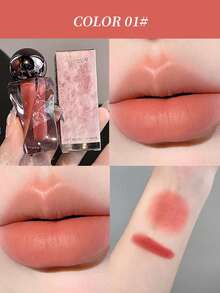Gege Bear 1 pieza Labial de terciopelo suave y mate, de larga duración, a prueba de manchas, de color natural, versátil, producto de maquillaje - Multicolor - Ver 10