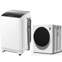 TABU Compact Washer And Dryer Combo Set, 3.0 Cu.Ft. Full Automatic Washing Machine & Compact High Efficiency Electric Dryer With Easy Knob-Control Panel For Friendly-Use,Grey&White - 美規B型插(110-127V) - 查看 12