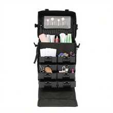 YUNRUX Makeup Case Professional Rolling Cosmetic Case With Drawers Travel Trolley 9Kg - Black - View 7