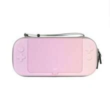 IINE حقيبة حمل لجهاز 2، إمكانية الوصول السريع إلى بطاقات الألعاب، مصنوعة من مادة EVA، تصميم كامل للحماية والصدمات، باللونين الوردي والأسود