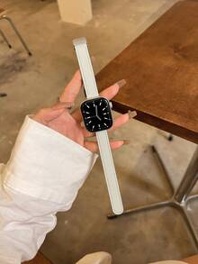 1 Stück einfaches & modisches Litschikorn PU Leder Haze Blau einfarbiges Lederarmband mit Magnetverschluss, passend für Uhren S10/Ultra/9/8/7/6/5/4/3/2/1, geeignet für Größen 49mm/46mm/45mm/44mm/42mm/41mm/40mm/38mm