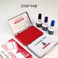 1pc Square Metal Ink Pad, Portable And Easy To Use, Quick-Drying Ink, Suitable For Stamps And Seals, Ideal For Teachers, Accountants, Financial Personnel, Stamping, Fingerprint Collection, School Supplies And Office Supplies. - Multicolor - View 10