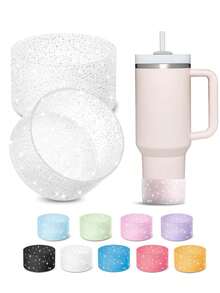 1 件/2 件硅胶保险杠保护套，适用于 Adventure 40 盎司和 IceFlow 20 盎司 30 盎司，硅胶保护水瓶底套，兼容 Tumbler - 無色 - 查看 2