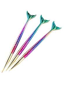 3/1件（款式随机）新款美人鱼美甲描线笔套装，全息美人鱼尾巴彩绘笔，美甲描线笔，初学者友好型一笔画美甲工具套装