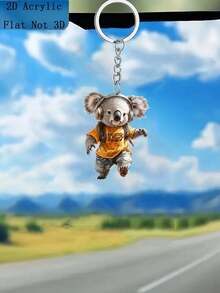 Ein Känguru mit Kopfhörern 2D Kristall Anhänger - lebendiges gelbes Outfit, lustiges Auto Accessoire. Perfekt für Zuhause, Rucksack, Schlüsselanhänger Dekoration. Ausgezeichnete Geschenkidee. Rucksack Dekoration | Süßes Design | Kristall Taschenlanyards mit ID-Halter Auto Accessoires Taschencharms