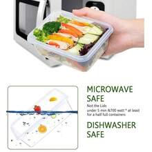 方形密封盖食品储存容器、玻璃餐盒、防漏午餐盒，适用于洗碗机、微波炉和冰箱 - 彩色 - 查看 4