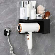 Wall Mounted Blow Dryer Holder, Suitable For Bathroom Rack Without Drilling, Blow Dryer Bathroom Storage Rack - Wall Mounted Hair Tool Organizer For Blow Dryer, Straightener And Curler Without Drilling