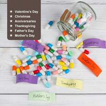 Capsule Letters Message In A Bottle Cute Things Gifts For Boyfriend/Girlfriend,Capsule Pills Love Message Note In A Glass Bottle,Cute Love Pills Smiling Face Love Friendship Letter With Wishing Bottle,Valentines Day Love Capsule Letters Romantic Paper Love Message, Love Letter For Anniversary, Birthday,Valentines Day, Christmas Gift, Xmas Gifts