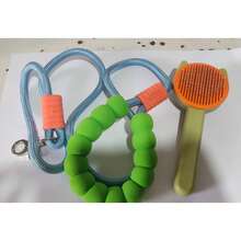 Urocza smycz dla małego/średniego psa, bawełniana smycz dla zwierząt Cloud Bubble z zabezpieczeniem przed zadławieniem, smycz dla psa z dopaminą i szczotką, szczotka do masażu dla psów i kotów