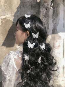 6 Stück Weiße Spitzen Schmetterling Haarclips für Frauen, modisch und vielseitig, eleganter minimalistischer Stil Haarspangen für Alltag, Outdoor, Lässig, Partys, Arbeit, Urlaub, Gesichtswäsche oder Make-up, Accessoire für Outfit und Kleidung, Haarklammern, Haarspangen, Schulsachen, College, Haarspangen