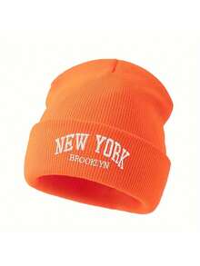 1 件儿童字母刺绣针织帽，时尚百搭男童女童户外保暖帽，适合秋冬季 - 1PC - 查看 31