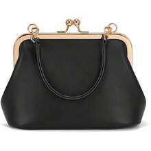 Mini Women's Lock Crossbody Bag PU Small Top Hand Handbags Clasp Crossbody Purses Evening Clutch - Burgundy - View 8