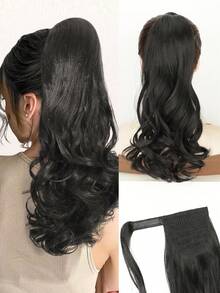 Easy-To-Use 14" Wavy Ponytail Extension- Natural Curly Synthetic Hairpiece For Women, Lightweight& Secure Clip-In Design - Multicolor - View 13