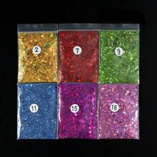 50g di glitter chunky esagonali misti, per riempimento in resina, accessori in resina epossidica UV, pigmento per riempimento in stampi in silicone, forniture per la realizzazione di gioielli, fai da te