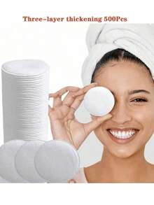 1200 miếng bông tẩy trang hình bầu dục, thích hợp sử dụng cho mặt, bông tẩy trang chất lượng cao, không gây dị ứng, không xơ vải, phù hợp với mọi loại da, khăn ướt dùng một lần, khăn lau mặt không dệt. - trắng - Xem 21