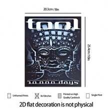 2D Flat Decoration 6pcs 8x10inch Framless Vintage Music Posters Of A Tool Band, Perfect For Decorating Living Rooms, Dorms, Game Rooms, Bedrooms, And Offices As Gifts.