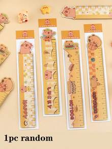 1 pieza/Regla de hipopótamo de plástico lindo y de dibujos animados al azar - Ideal para uso escolar y de oficina - Idea de regalo única - Regalo perfecto para la temporada de regreso a clases