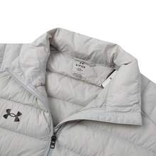 Under Armour Chaqueta acolchada de plumas deportiva para hombre de unicolor con cuello alto, resistente al viento y cálida - Gris - Ver 8