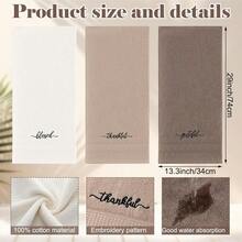 Peryiter - 3 toallas de mano para decoración de baño, de algodón de 14 x 29 pulgadas, rústico, bordadas para decoración de cocina bohemia, regalo cristiano inspirador (serie café, bendito agradecido) - Naranja Otoño - Ver 9