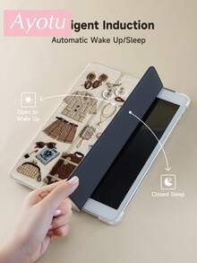 刺绣服装保护壳，兼容 iPad 10.2 英寸 2021/2020 iPad 第 9/8 代，兼容三星 Galaxy Tab A8 10.5 英寸 2022，兼容华为 Matepad 10.4/Tab，带笔架，支持自动睡眠/唤醒盖，时尚保护壳 - 彩色 - 查看 5