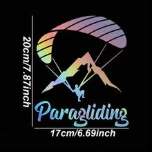 1pc Personalized Skydiving Adventure Mountain Peak Car Sticker, Suitable For Car Body, Laptop, Motorcycle