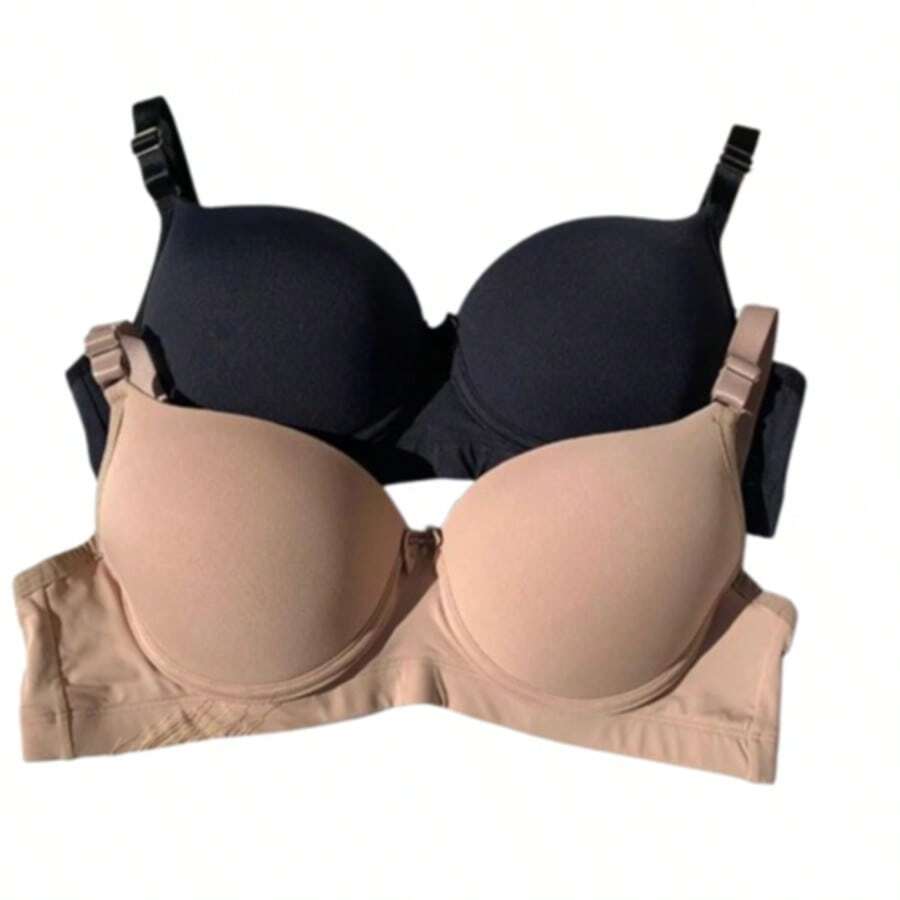 PLUS SIZE PLAIN REINFORCED BRA WITH LUXURY REINFORCED STRAPS - 巧克力棕 - 查看 1